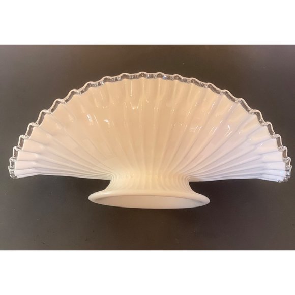 Fenton Silver Crest Banana Fruit Bowl Footed Pedestal 12" x 5" Vintage 1950's - Picture 2 of 14